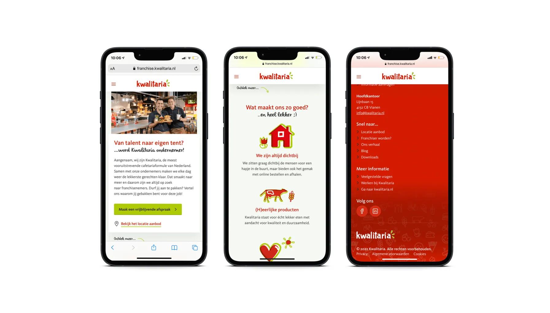Screenshots responsive website Kwalitataria