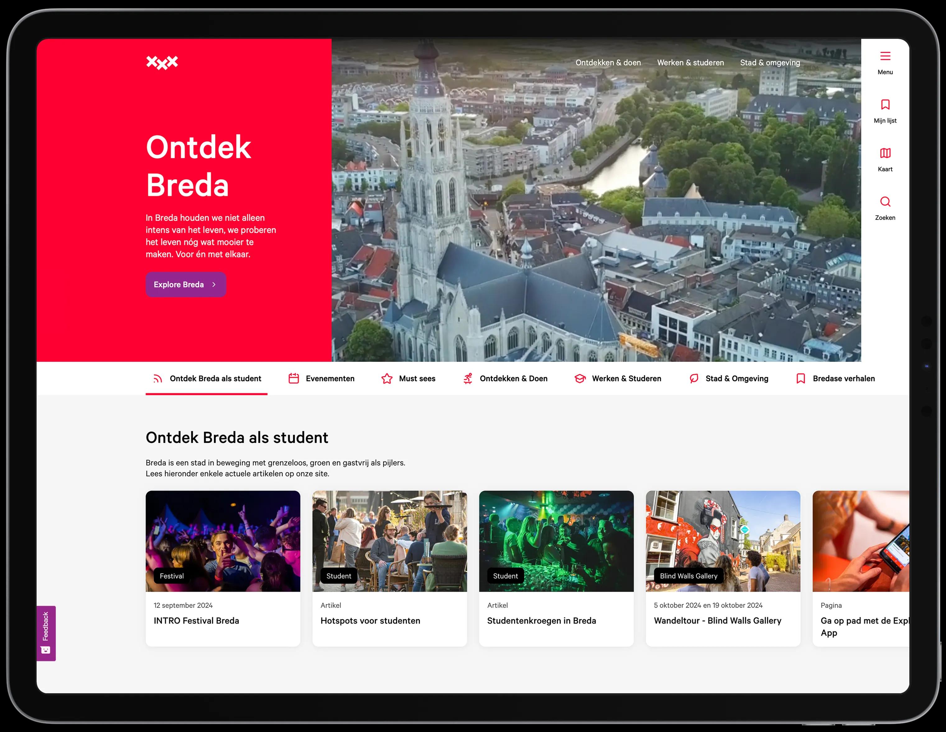 Screenshot van explorebreda.com
